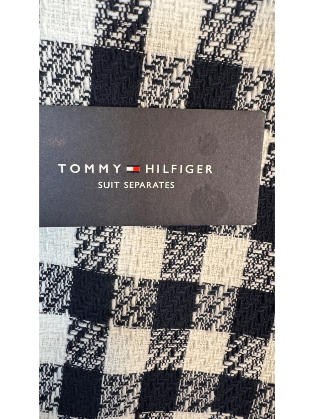 NWT Tommy Hilfiger Size 10 Navy & White Plaid Blazer Cotton-Polyester Blend - Picture 10 of 16